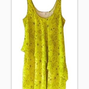 Rachel Rachel Roy Chartreuse Floral Dress Size L Lemon color